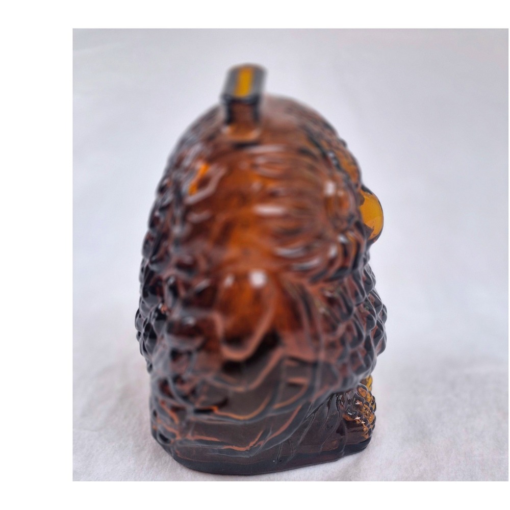 Vintage Wise Old Owl Amber Glass Bank Made in Canada Collectible Figurine - Picture 4 of 11